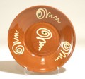  # 479 Decorated Redware Shallow Pan